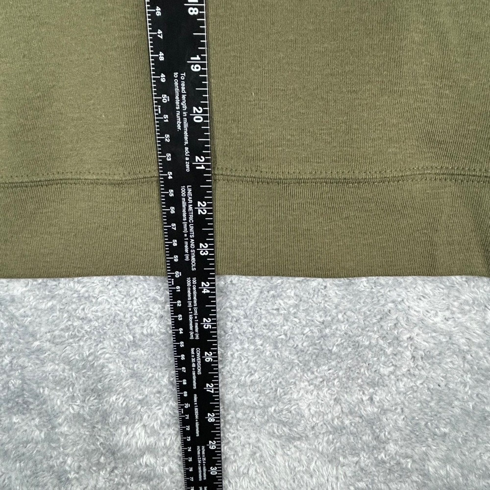 Eddie Bauer Quilted Raglan Crewneck Sweatshirt Olive Green Heathered Gray Size M - Picture 5 of 6